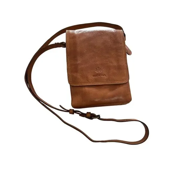Oak & Tan Linzia Small Brown Leather Crossbody Bag Purse Minimalist Classic - Picture 1 of 12